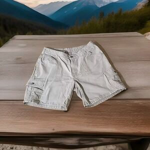 Women’s Carhartt Canvas Cargo Shorts WB164 Tan Size 12 with FLAW
